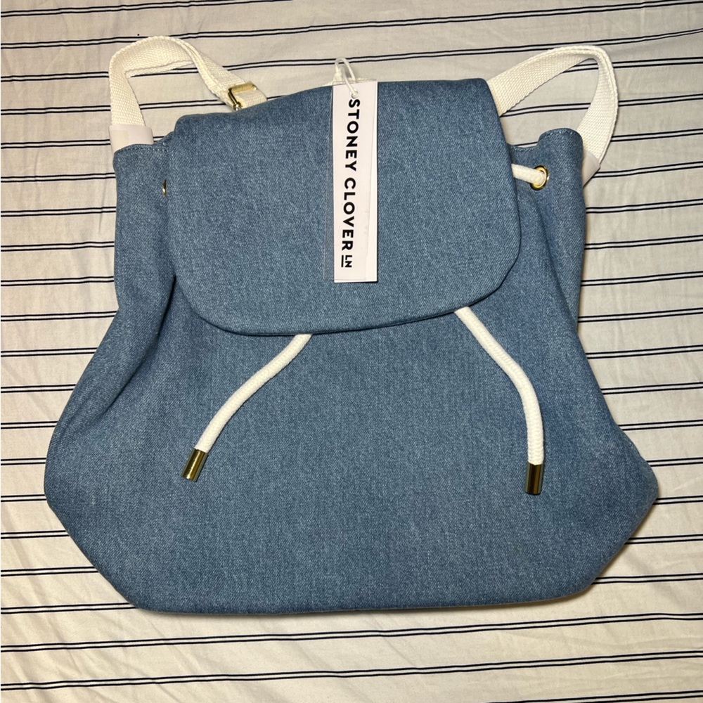 Stoney Clover Lane Denim Flap Backpack NWT